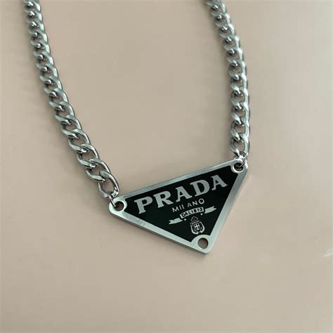 women's prada necklace triangle|necklace with triangle pendant.